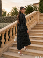 Load image into Gallery viewer, Monochrome Tempo: Polka Dot Long Dress 87762