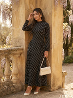 Load image into Gallery viewer, Monochrome Tempo: Polka Dot Long Dress 87762