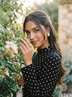 Load image into Gallery viewer, Monochrome Tempo: Polka Dot Long Dress 87762