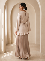 Load image into Gallery viewer, Beige Satin Ankle-Length Skirt 93681