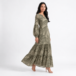 Load image into Gallery viewer, Abstract Geometric Stripe Long Dress 95151