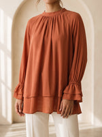 Load image into Gallery viewer, Orange High Neck Top 90151