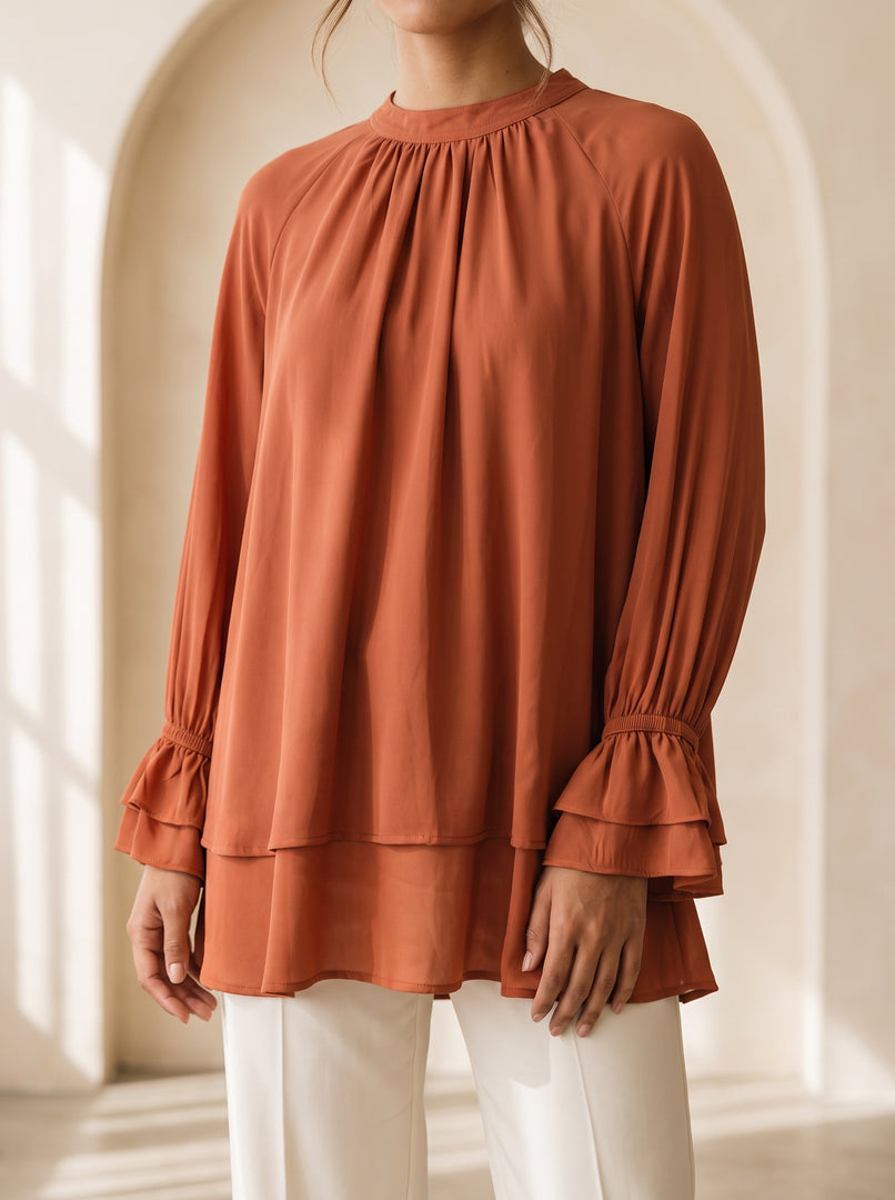 Orange High Neck Top 90151
