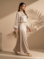 Load image into Gallery viewer, Fog Satin: Skirt &amp; Top Set 82373