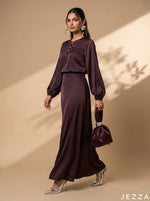 Load image into Gallery viewer, Mahogany Silk: Satin Co-Ord Ensemble 82372