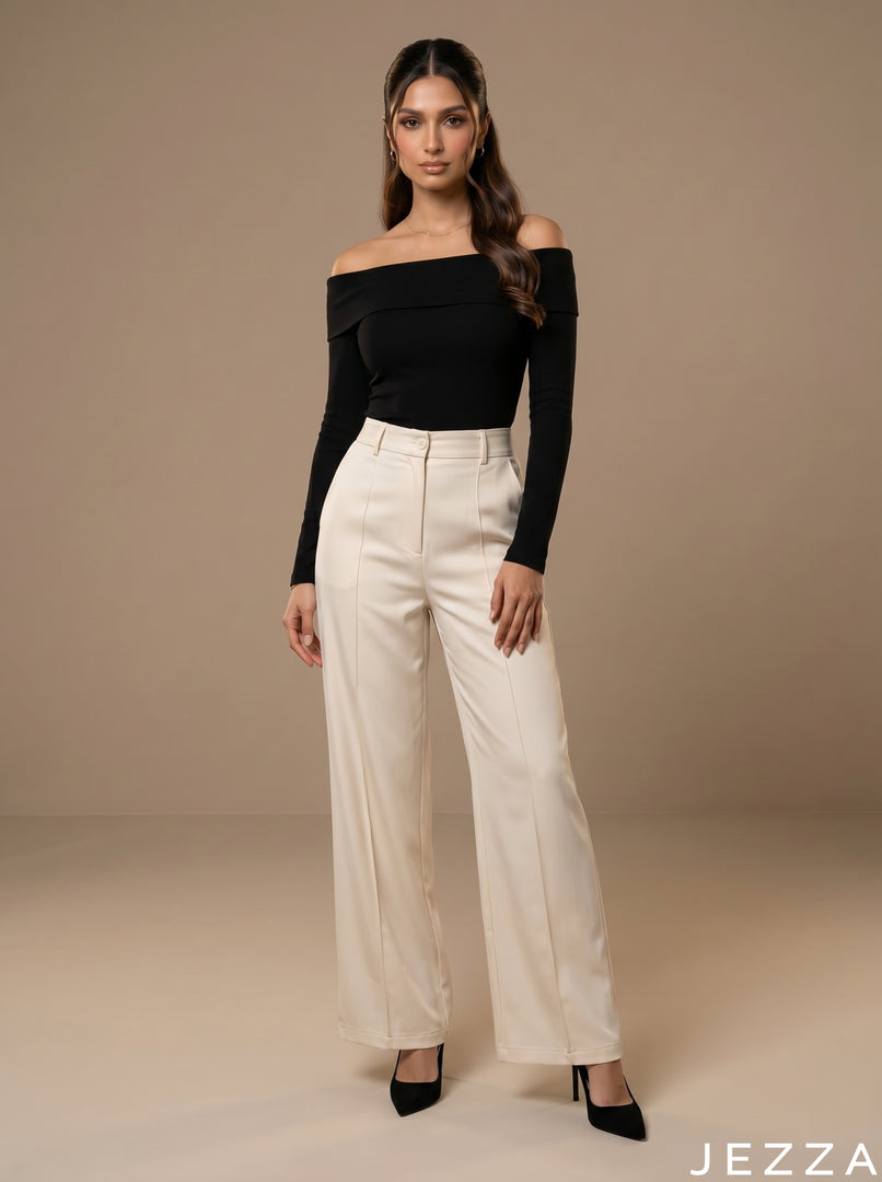 Clean Contour: Off White Ankle Pants 75891