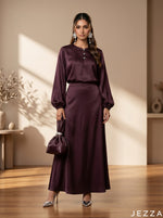Load image into Gallery viewer, Mahogany Silk: Satin Co-Ord Ensemble 82372