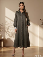 Load image into Gallery viewer, Golden Noir: Striped Midi Shirt Top 86433
