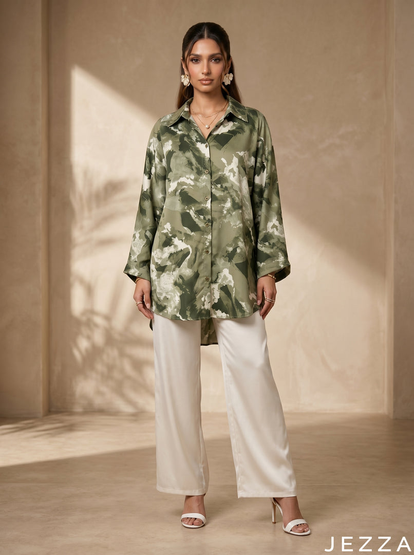 Modern Terrain: Abstract Camouflage Knee Top 87021