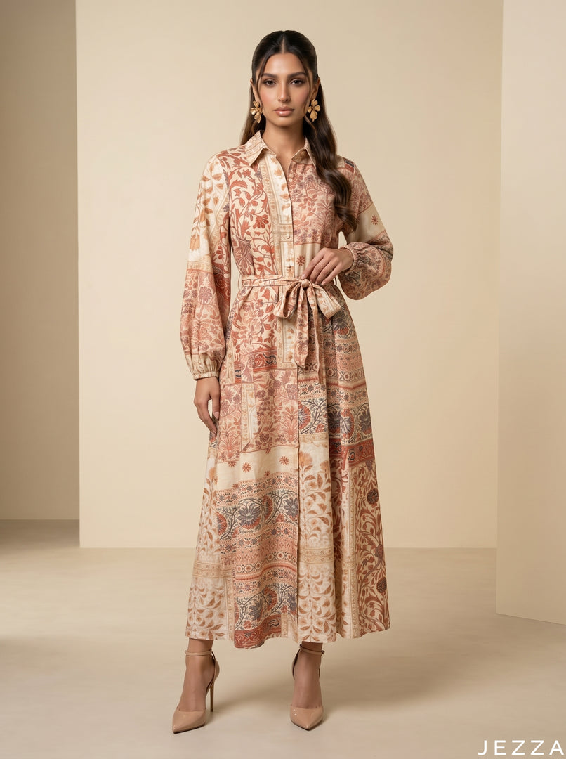 Heritage Mosaic: Persian Chintz A-Line Dress 87991