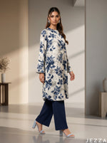 Load image into Gallery viewer, Abstract Flora: Mandarin Collar Knee Top 87031