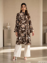 Load image into Gallery viewer, Floral Sketch: Mandarin Collar Knee Top 87032