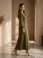 Load image into Gallery viewer, Verdant Form: Army Green A-Line Dress 75601