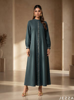 Load image into Gallery viewer, Deep Terrain: Jungle Green A-Line Dress 82761