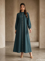 Load image into Gallery viewer, Deep Terrain: Jungle Green A-Line Dress 82761