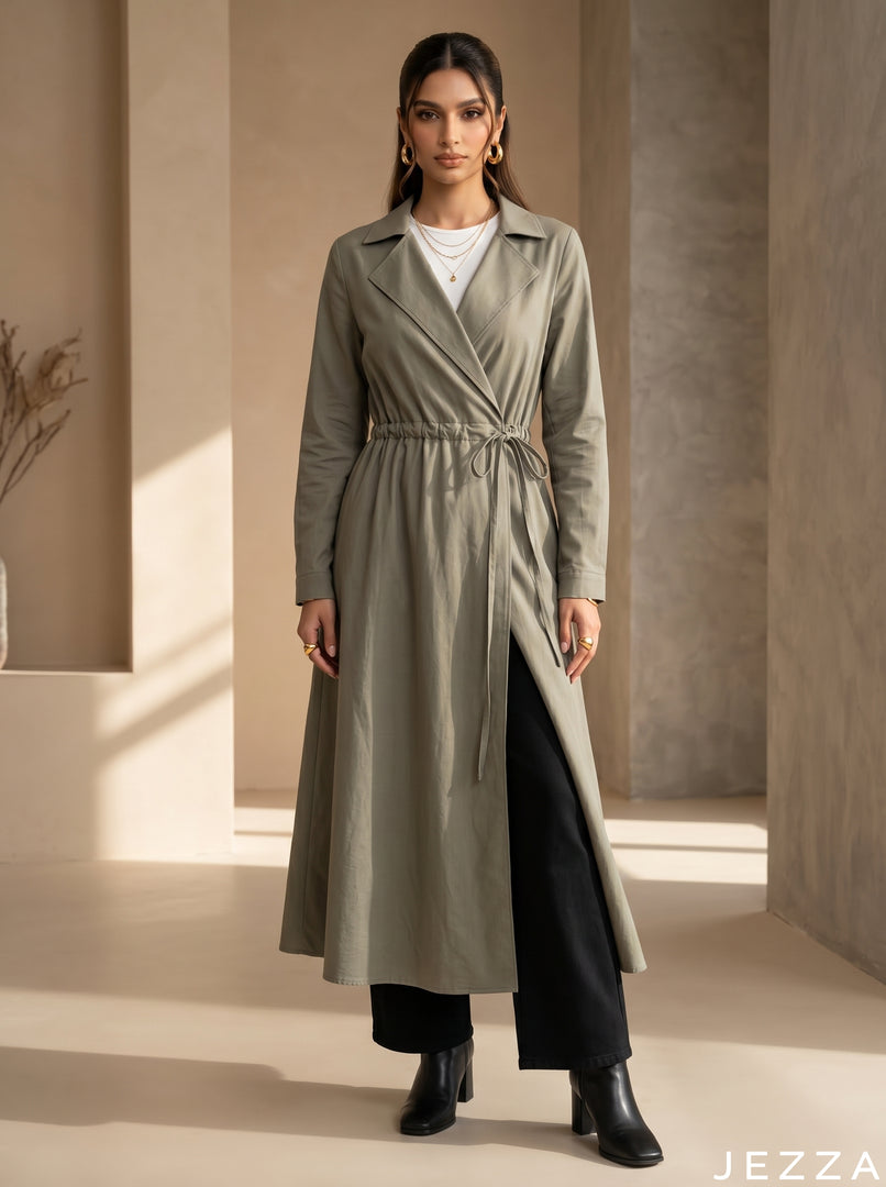 Earthline: Moss Green Midi Top 78031