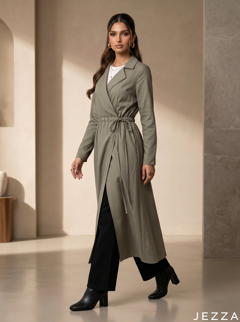 Earthline: Moss Green Midi Top 78031