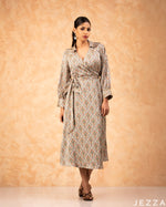 Load image into Gallery viewer, Elegant Bloom: Floral Satin Midi Dress 77561