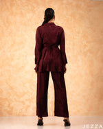 Load image into Gallery viewer, Regal Poise: Wine Red Brocade Set 70891
