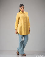 Load image into Gallery viewer, Sunny Ease: Mustard Collared Top 73401