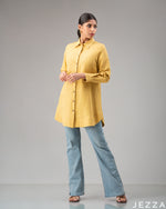 Load image into Gallery viewer, Sunny Ease: Mustard Collared Top 73401