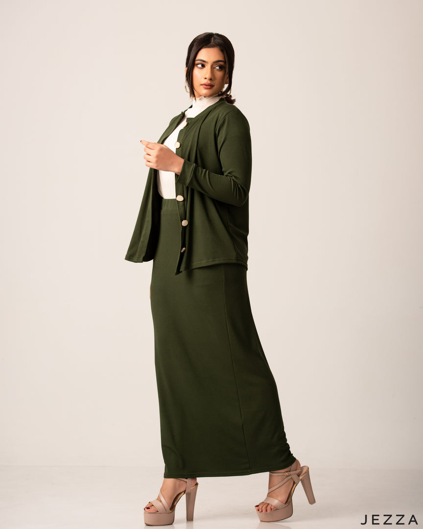 Elegant Ribbed Spandex Three-Piece Set 61333/61351
