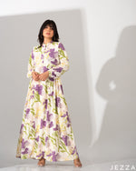 Load image into Gallery viewer, Floral Polyester Maxi Dress 61293