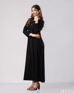 Load image into Gallery viewer, Timeless Flow: Black A-Line Dress 76801