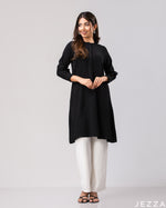 Load image into Gallery viewer, Classic Ease: Black Button-Placket Knee Top 79221