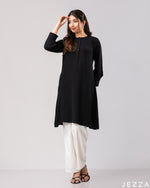 Load image into Gallery viewer, Classic Ease: Black Button-Placket Knee Top 79221