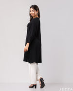 Load image into Gallery viewer, Classic Ease: Black Button-Placket Knee Top 79221