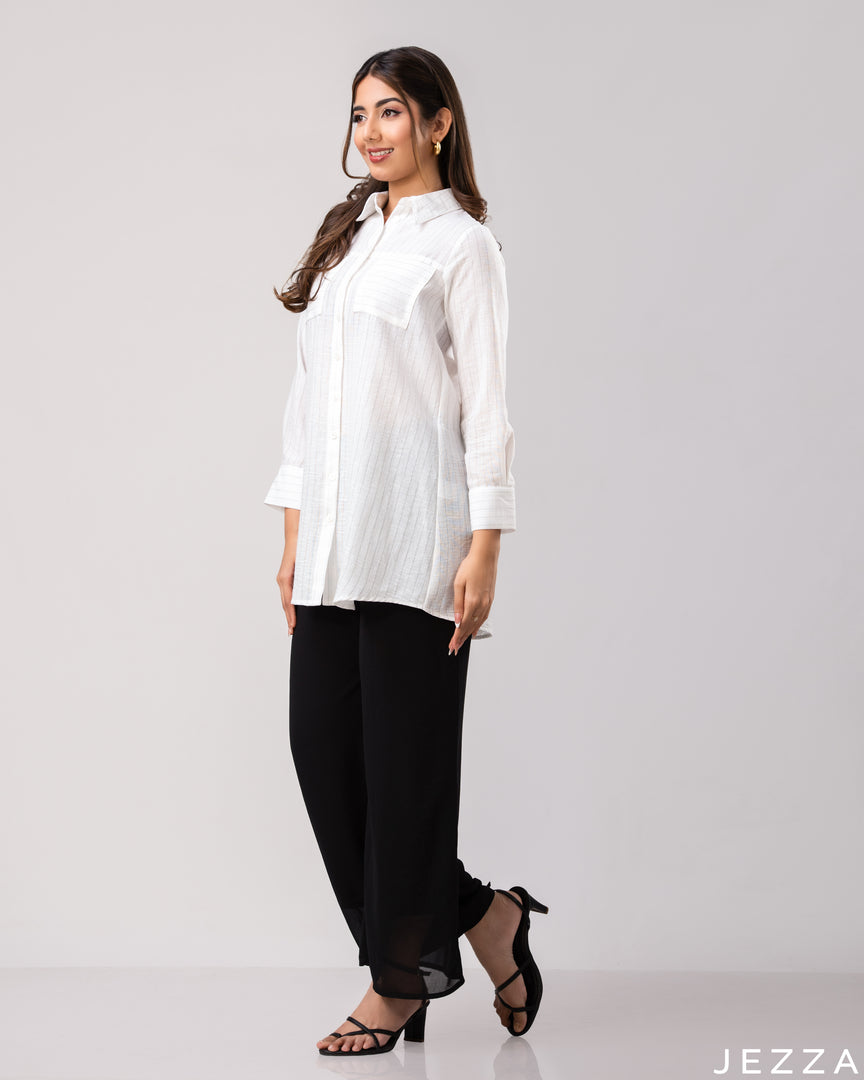 Classic Stripes: Collared Below-Hip Top 80921