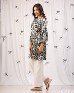Load image into Gallery viewer, Floral Grace: Satin Round-Neck Knee Top 78241