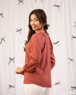 Load image into Gallery viewer, Bold Warmth: Flaming Brick Red Hip Top 77892