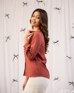 Load image into Gallery viewer, Bold Warmth: Flaming Brick Red Hip Top 77892