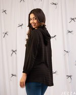 Load image into Gallery viewer, Effortless Comfort: Black Hoodie Hip Top 75552