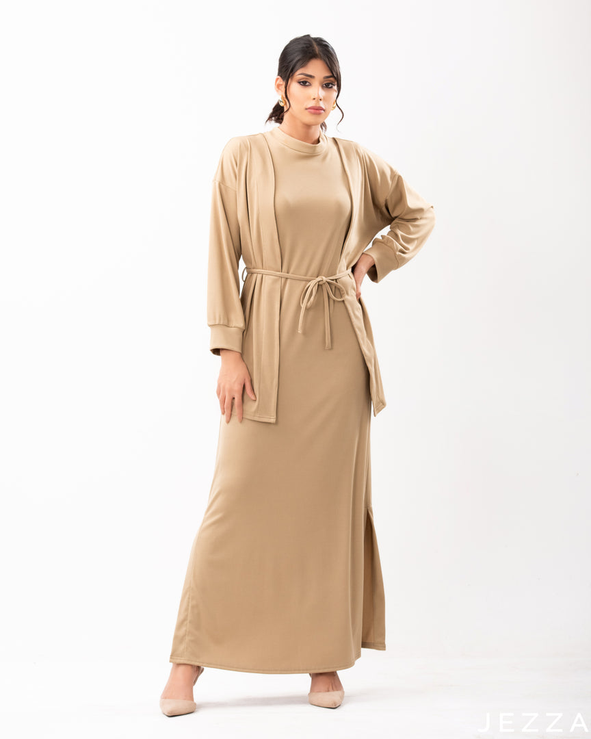Ribbed Cardigan Dress Set 61381