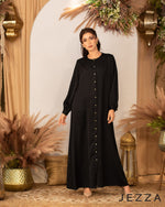 Load image into Gallery viewer, Black Satin-Textured Long Dress 62941