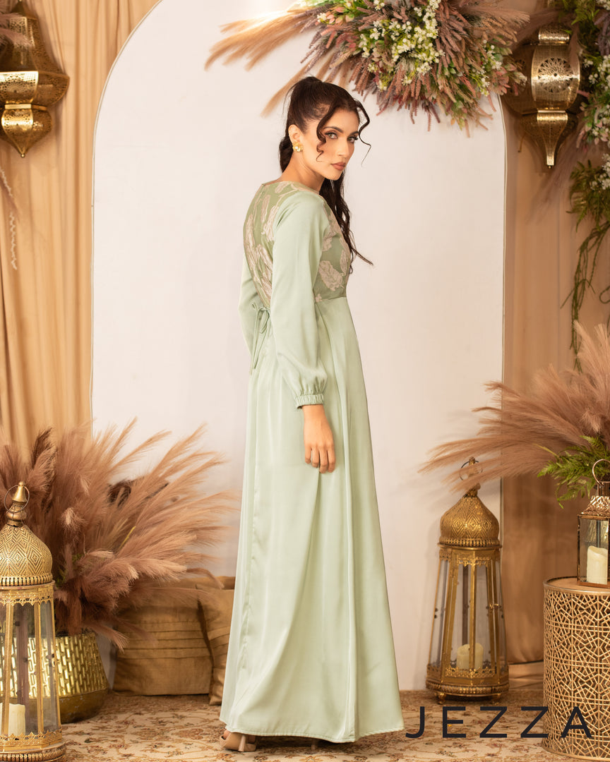 Brocade & Satin Dress 61071