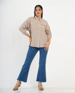 Load image into Gallery viewer, Button Down Polyester Top 57732