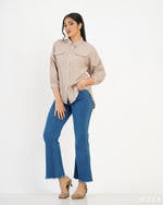 Load image into Gallery viewer, Button Down Polyester Top 57732