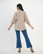 Load image into Gallery viewer, Button Down Polyester Top 57732