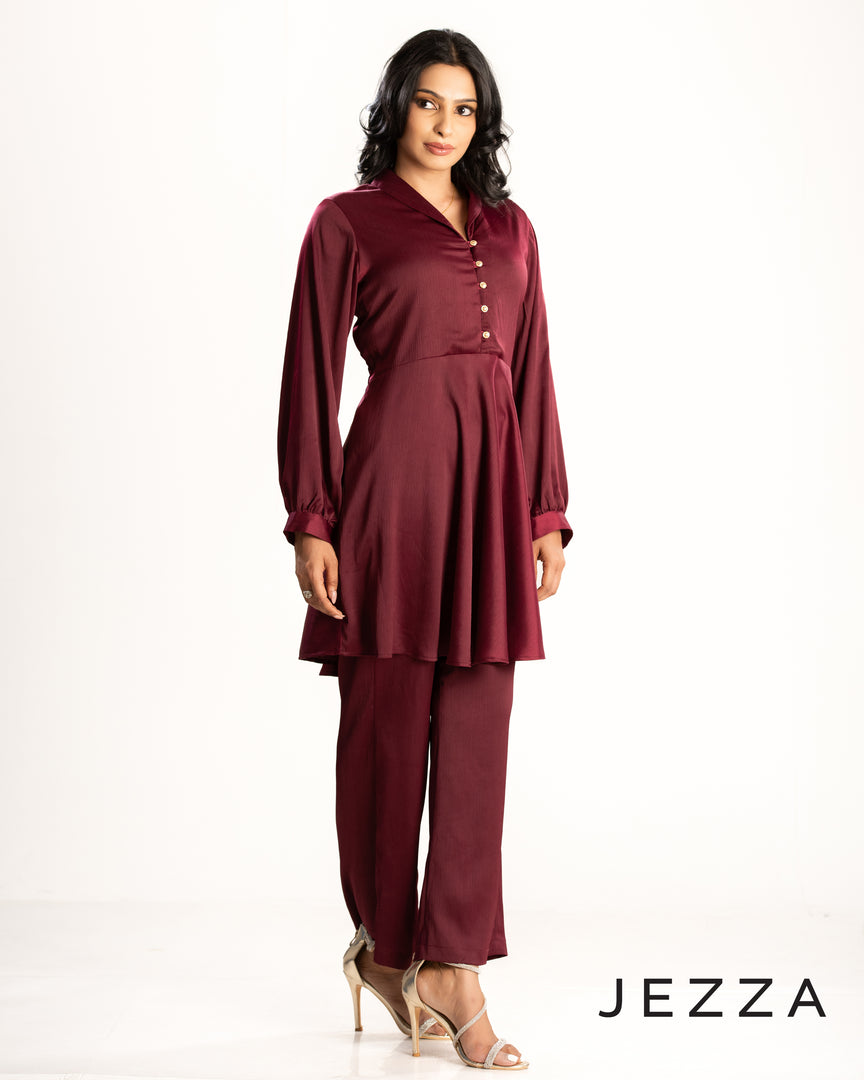 Crepe Satin Peplum Set 62621