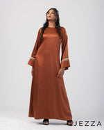 Load image into Gallery viewer, Heavy Satin A-Line Gown with Shimmering Trim 64232