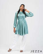 Load image into Gallery viewer, Gleaming Satin Top with a Twist 62522