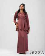 Load image into Gallery viewer, V-Neck Peplum Top &amp; Flared Skirt Set 65411