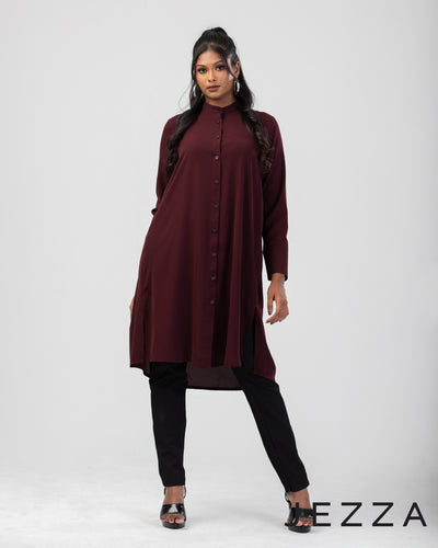 Flowy Knee-Length Polyester Top 59922