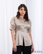 Load image into Gallery viewer, Short Sleeve Thick Satin Occasion Top 66292