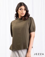 Load image into Gallery viewer, Everyday Ease: Short Sleeve Cotton Blend Top 66331