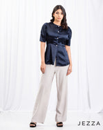Load image into Gallery viewer, Short Sleeve Thick Satin Occasion Top 66291